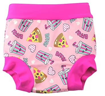 BabyPreg Bambino Bambini Nuotare Pannolini Copertura Pannolino a Vita Alta Shorts di Nuoto di Protezione del Ventre (0-2 anni, Rosa)