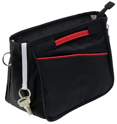 Joqixon Taschenorganizer Bag in Bag, Nylon Handtaschen Organizer mit Rreißverschluss, Innentaschen für Handtaschen, Damen Kosmetiktasche Tasche Organizer, Klein