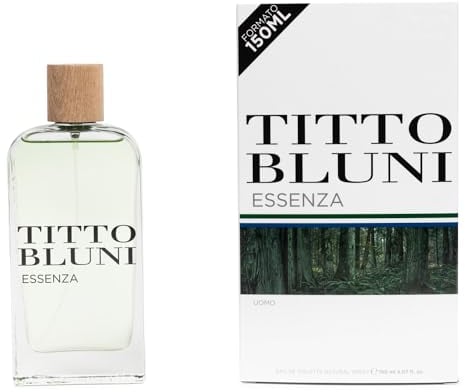 TITTO BLUNI - Essenza Uomo 150 ml, Colonia Hombre, Perfume Formato Spray, Eau de Toilette Natural y Masculina, Aroma Cítrico Especiado, Fragancia Fresca y de Larga Duración