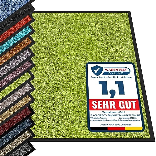 etm® Schmutzfangmatte - Fußmatte in vielen Größen - Türmatte Fußabstreifer für Haustür innen und außen (Hellgrün, 60x90 cm)
