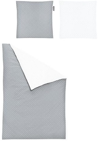 Irisette Essential Mako-Satin Bettwäsche Jessica Silber, 1 Bettbezug 155 x 220 cm + 1 Kissenbezug 80 x 80 cm