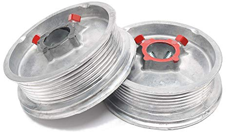 MOMAID Garage Door Cable Drums Wheel Replacement Up to 8' High Doors Standard Lift for Maximum 1/8 Cable Drums 400-8 (Pair) - Silver