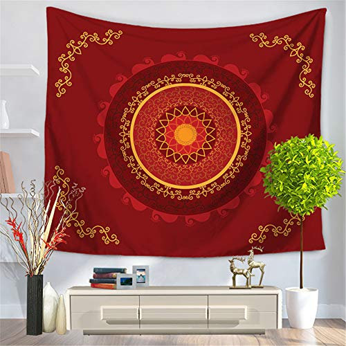 Hiser Wandteppich, Mandala Wandbehang Psychedelic Boho Drucken Tapestry Wandkunst Wandtuch Strandtuch Polyester Faser Decke für Wohnzimmer Wohnheim Wohnung (Paisley,130 * 150cm)