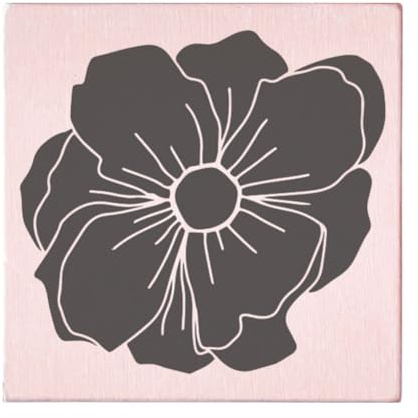 May and Berry Holzstempel - Blume dunkel, 45x45mm, Rosa