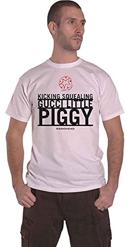 Radiohead T Shirt Piggy Band Logo Official Mens White M