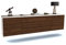 TV Schrank Lowboard hängend - Salzgitter - Korpus Weiss matt - Front Holz Design Walnuss- (180x49x35cm) - Push to Open Technik & hochwertigen Leichtlaufschienen - Made in Germany
