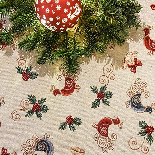 Manifattura Tessile Weihnachten Gobelin Lurex Tischdecke - Zeichnung 2, Oval x6 180