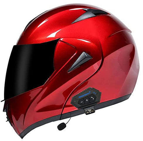 CNNGU Klapphelm Mit Bluetooth, ECE Genehmigt, Mit Anti-Fog-Doppelscheib, ABS-Material, Herausnehmbares Innenfutter, Nettogewicht 1,45kg, Geeignet Für Motorräder Und Elektromotorräder
