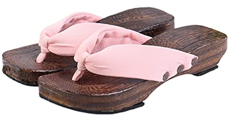 USHOBE Japanische Clog Sandalen Japanische Holzschuhe Japan Traditionelle Geta Schuhe Flops Tanga Sandalen für Damen Herren