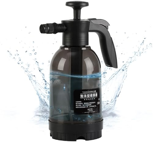 Rociador de espuma para lavado de autos, botella de rociador de espuma manual, dos modos, área de rociado grande, rociador de espuma a presión para jardinería en el hogar(Negro)