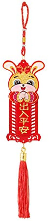 Chinesische Neujahrsdekorationen DIY Handwerk mit Quaste 2023 Jahr Beflockung Segen Anhänger für Baum Auto Ornamente -#4