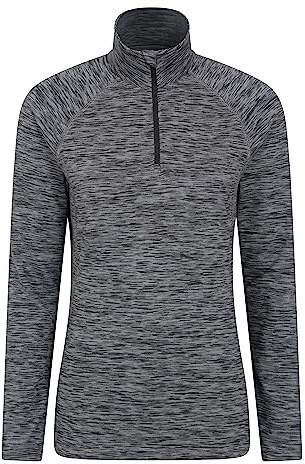 Mountain Warehouse Bend & Stretch Womens Midlayer Jacket - Half Zip, Breathable, Stretchy, High Wicking Sweatshirt - Autumn, Winter, Running & Gym Black (Half Zip) Women's Size 16