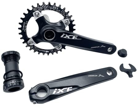PLATTBK MTB 170 mm Kurbelgarnitur mit 104 BCD 32T/34T/36T/38T Kettenblatt, Kurbelgarnituren Single Speed Runde Kettenblatt für Mountainbike