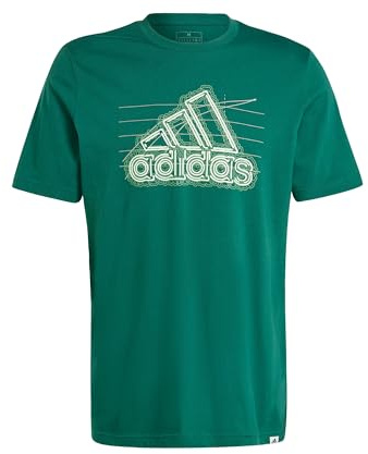 adidas Men's Growth Badge Graphic Tee, Collegiate Green, S