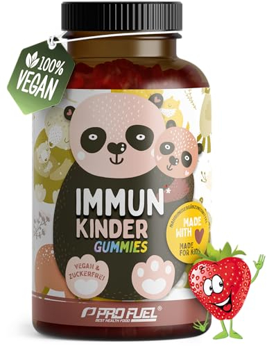 Vitamin Gummibärchen für Kinder 60x - mit Vitamin B12, C, D3, K2, Zink & Selen - für Immunsystem und Zellschutz - optimal dosiert für Kinder - laborgeprüft mit Zertifikat - zuckerfrei & vegan
