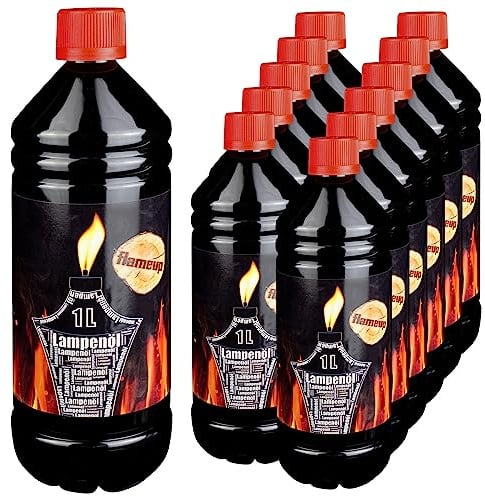 Flameup Lampenoel 12 Liter Lampenöl Oel Garten Fackeln Laterne Fackel Öl Innen Camping Flasche Oil Outdoor Öllampe Petroleum Lampe flüssig Gartenfackeln