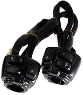 AZIKEN wasserdichte motorradschalter Lenker Für Harl&ey Softail Für Dyna Für Sportster 883 1200 V-Rod Touring Electra Glide Motorrad 1 25mm Lenker Blinker Control Schalter (Color : Black)