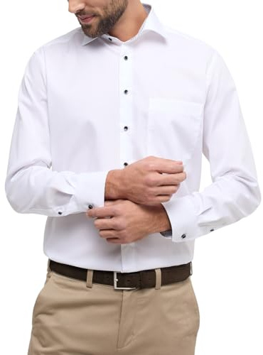 ETERNA Comfort Fit Hemd Langarm New Kent Kragen weiß Größe 41