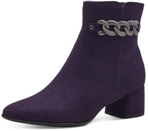 MARCO TOZZI Damen Stiefeletten mit Absatz Elegant mit Reißverschluss, Lila (Purple), 38 EU