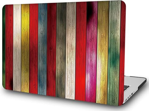 AMCJJ Kompatibel mit MacBook Pro 13 Zoll Hülle 2015 2014 2013 2012 Release A1502 A1425 Con Retin,Schutzhülle Cover,Buntes Holz