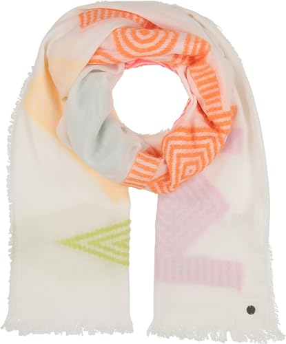 FRAAS Stola mit geometischem Muster - 65 x 180 cm - leichter Schal in Baumwollmischung - Sustainability Edition Honest White
