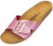 Palado Pantoletten Damen Tinos - bequeme Sandalen Made in Spain - elegante Hausschuhe mit Kork-Fußbett - modische Sommerschuhe Pink Metallic UK9 - EU42