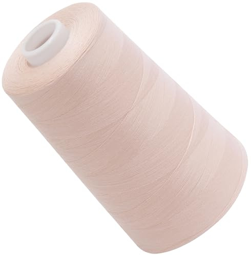 AERZETIX - C72602 - Bobina cono di filo per cucire 120 (40/2) 4000 m - in poliestere - colore rosa cipria pallido - sartoria merceria corda cordone cucito abbigliamento pelletteria