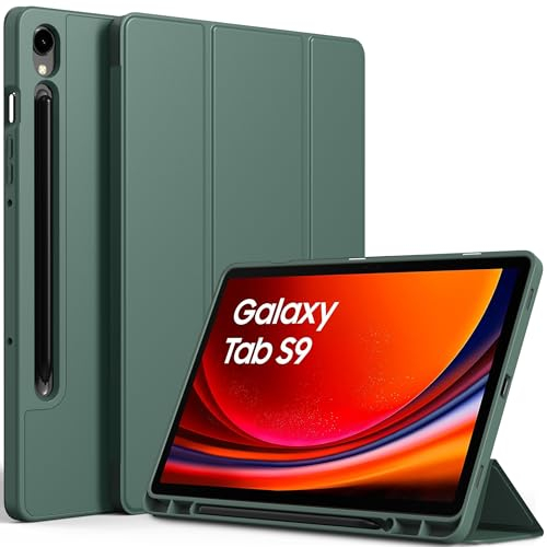EasyAcc Funda Compatible con Samsung Galaxy Tab S10 FE 10.9 Pulgadas 2025 / S9 FE 10.9 Pulgadas 2023 / S9 11 Pulgadas 2023, Función de Soporte, Verde Oscuro