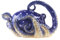 Exquisite Handbemalte Tiermotiv-Teekanne: Genuss in Stil (Octopus blau)