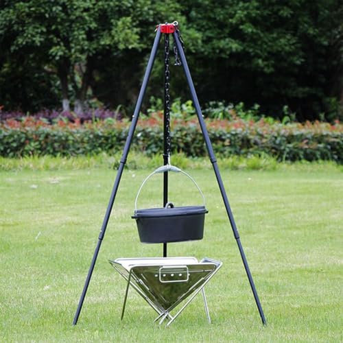 Camping Cooking Pot Triangle Holder, Portable Tripod Cooking Pot Holder, Aluminum Alloy Camping Lights Hanger Picnic Hanging Pot