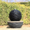 Primrose H42cm Marvao Slate Effect Sphere Water Feature With Lights Outdoor Garden Fountain