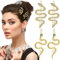 AOZUO 4 Stück Haarspange Schlange, Halloween dekorative Haarspange Schlangen Haarspangen Strass Schlangen Haarnadeln funkelnde Kristall Haarspangen für Frauen und Mädchen
