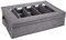 DimyFew Organisateur Couverts Tiroir, Boîte de Rangement pour Couverts avec Poignées et Couvercle, Étui de Rangement Couverts 5 Compartiments, Range-Couverts pour Cuillères, Fourchettes, Gris