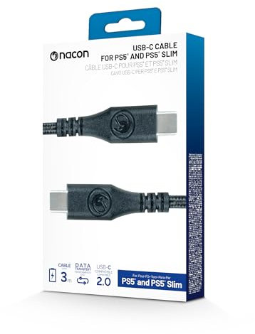 Nacon USB-C/USB-C 2.0 Kabel zum Aufladen und zur Datenübertragung, Länge 3 m.