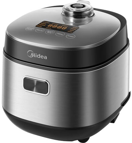 Midea Arrocera con 9 funciones, 2L, 4 tazas, para 1-3 personas, tecnología de calefacción avanzada, 30 minutos Quick Rice, antiadherente, 24 horas de calentamiento y temporizador, uso a vapor