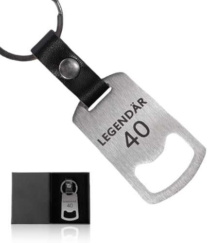Open Bottle Opener Keyring as a Gift, 40th Birthday Man Made of Stainless Steel Beer Bottle Opener for Home Pub Outdoor Men Friend Funny Festival