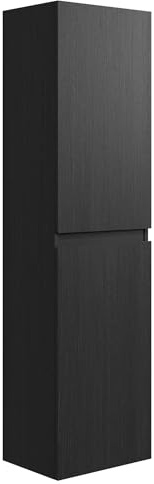 Badplaats B.V. Badezimmerschrank Angela 150cm Schwarz Holz – Regal Schrank Hochschrank Schrank Möbel Badschrank