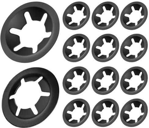 FOMGIIN Arandelas de Bloqueo Metalicas M4 x 12mm, 15 Piezas Arandelas de Seguridad de Velocidad Rápida, Negro 65Manganeso Acero Seguridad Redondos Anillos de Retención