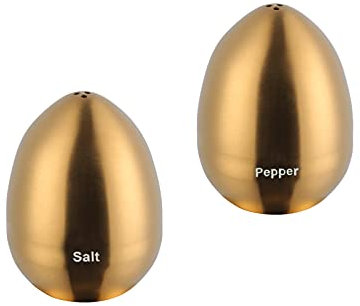 Salero Y Pimentero Elegante - Set de Envase de Sal y Pimienta en Forma de Huevo para Cocina Moderna - Diseño Único con Colores Vibrantes