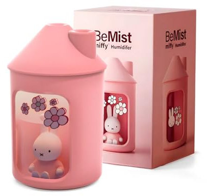 Mipow x miffy BTA700M Cool Mist Humidifier for Bedroom,Ultrasonic Quiet Humidifier with Night Light,450 ML Double Spray Humidifier for Nursery,Office Indoor Plants (Pink)