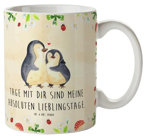 Mr. & Mrs. Panda Tasse Pinguin umarmen - Geschenk, Cappuccino Tassen, Paar, Umarmung, Jahrestag, Kaffeetassen, Hochzeitstag, Liebe, Becher, Tasse