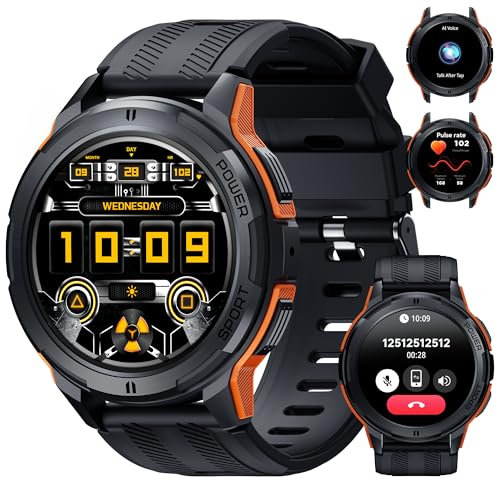 OUKITEL BT10 Smartwatch Uomo,Orologio Intelligente con Chiamate Bluetooth Android iOS Compatibile,1,43 AMOLED Fitness Watch Sportive Cardiofrequenzimetro Impermeabile IP68 Notifiche Whatsapp