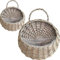 Panier de Suspension tissé, 2pcs paniers de Fleurs rotin jardinières suspendues, Pot Fleurs rustiques, contenants Plante Murale pour Jardin intérieur (Gris)