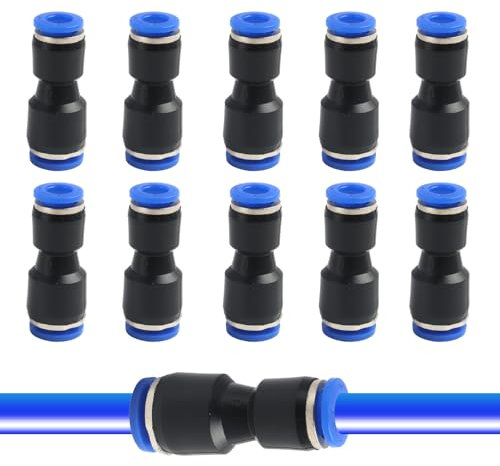 10 PCS 8mm x 6mm, Raccords Pneumatiques, Raccord rapide tuyau air comprimé, Connecteur Pneumatique Push, Raccord Largement utilisé dans les machines, l'électronique, l'automobile