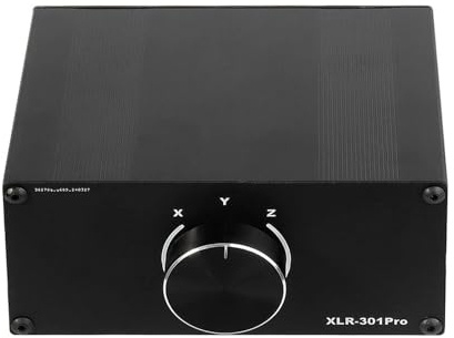 Commutateur de musique XLR compact en aluminium pour plusieurs appareils, connexion d'équipement, plaque or, interrupteur de stabilité