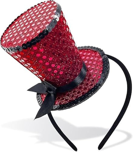 Mini-Zylinderhut, Stirnband, Pailletten, Teeparty, Kopfschmuck, Fascinator für Damen, 1920er Jahre, Gatsby, Party-Kostüm-Zubehör