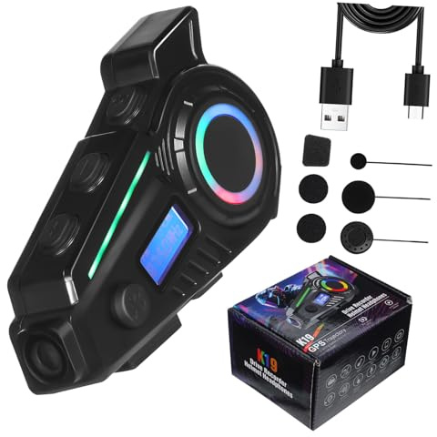 Warmhm Haut-parleur sans Fil pour Casque Moto Écouteurs sans Fil Système Audio pour Appels Moto Accessoires pour Casque pour Quad Motoneige avec Microphone et Radio Fm