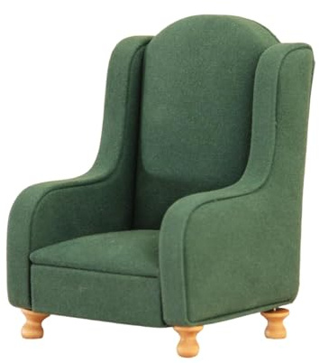 predolo Miniatur Sofa 1/12 Puppenhaus Möbel, Puppenhaus DIY Szene Zubehör, Stoff Sessel Couch Kinder Spielzeug aus Stoff für Wohnzimmer Schlafzimmer Balkon für Kinder Puppenliebhaber, Grün