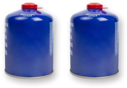BESCH Cartucho de Gas Butano Propano 450 g – Bombona Portátil para Camping, Hornillo y Cocina Outdoor – Compatible con Estufas y Cocinas de Gas – Pack de 2 Unidades