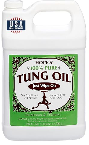 Hope's 100% Pure Tung Oil, Natural Food Safe Wood Finish & Sealer 128 Fl Oz